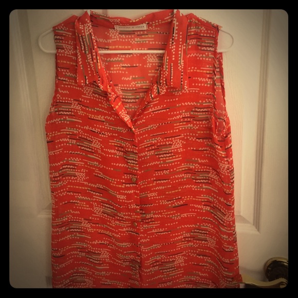 Peaches n Cream bright button down top