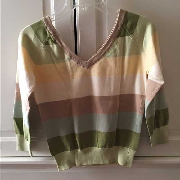 Soft Deep-V Stripped Top