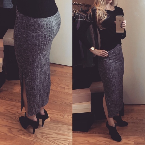 Charcoal Double Slit Skirt *LAST - Picture 2 of 3