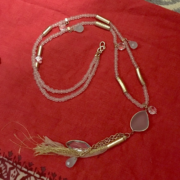J.jill crystal and tassel necklace