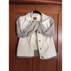 American eagle white and grey Jean hoodie