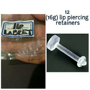 16g labret lip stud clear retainers