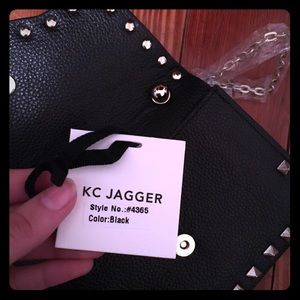 NWT black studded sling bag