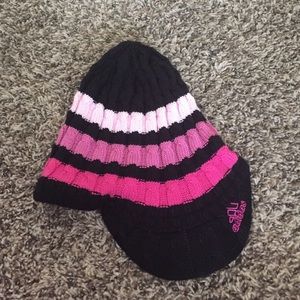 Adidas pink and black winter hat