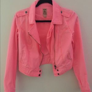 Decree Neon Pink Denim Blazer