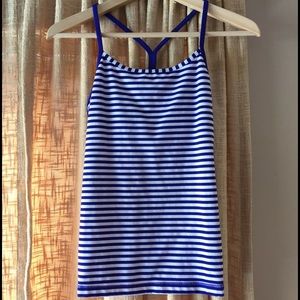 Lululemon Power Y Tank- blue and white stripe