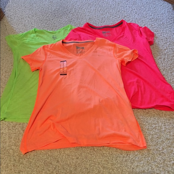 Nike dri fit v-neck athletic shirts