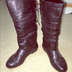 Black leather boots