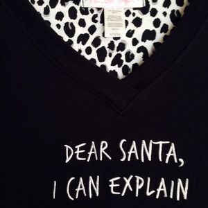 🎁HOLIDAY SLEEP SHIRT❤️-BLACK W WHITE STITCHING😊