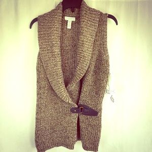 💥Sale💥NWT Metallic INC Vest Buckle Sweater P/P