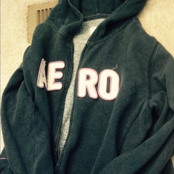 Medium Navy Blue Aeropostale Aero Jacket Hoodie