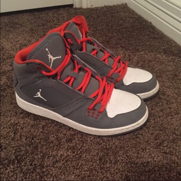 Grey and Orange Jordans