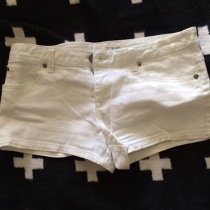 White denim shorts