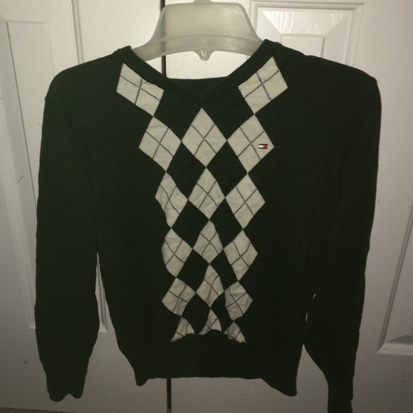 Tommy Hilfiger Sweater. Green and White