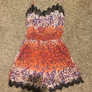 Animal print romper