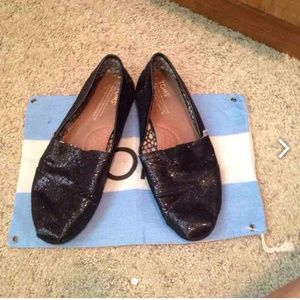 Women's Black Glitter TOMS