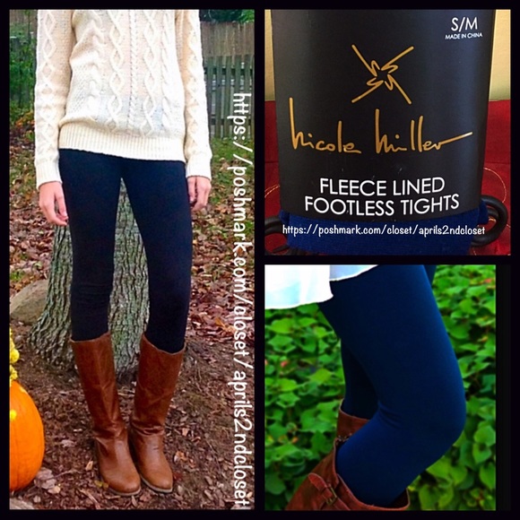 Nicole Miller Accessories - Blue Navy Fleece Lined Leggings