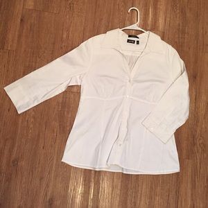 Your essential white button down shirt