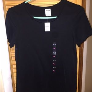 PINK Black Crew Neck T Shirt