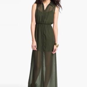 BP. Nordstrom Mimi Chica Maxi Dress | Army Green