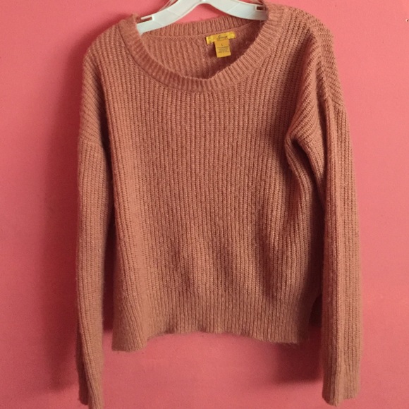 Pink waffle sweater
