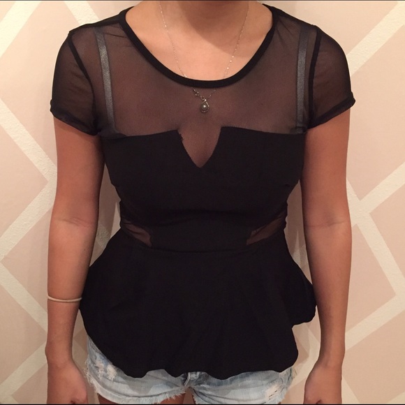 Love culture peplums sheer top