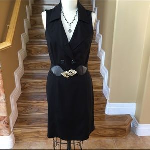 Double buttoned black dress