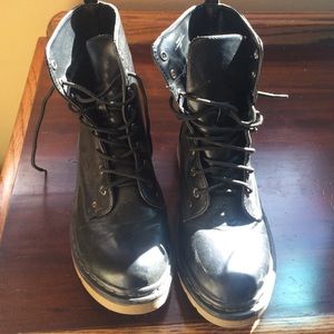 Black combat boots