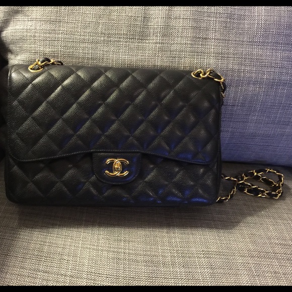 Jumbo double flap handbag