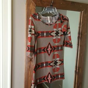 Aztec print Pink Blush Maternity shirt