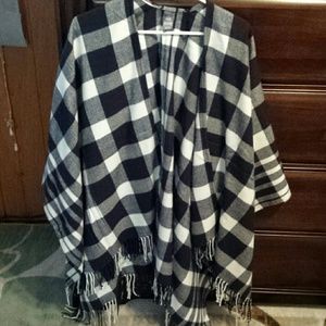 Aerie plaid poncho