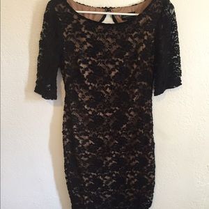 Black lace cocktail dress