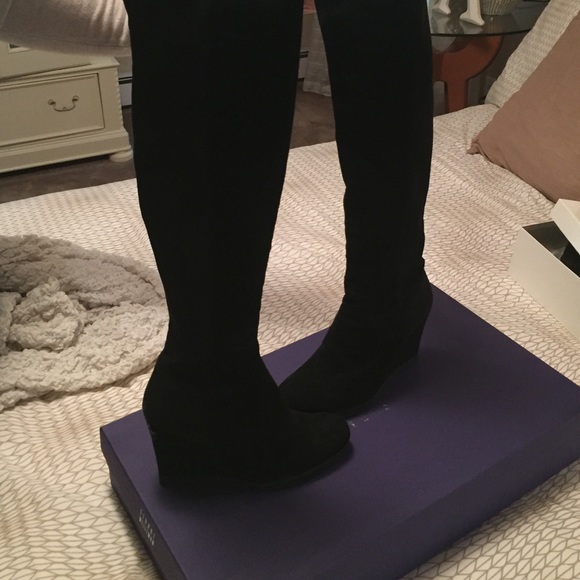 Stuart Weitzman 50/50 Wedge Black-worn twice