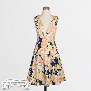 J.Crew Factory sateen v-neck dress floral 6