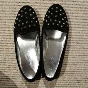 Black studded flats