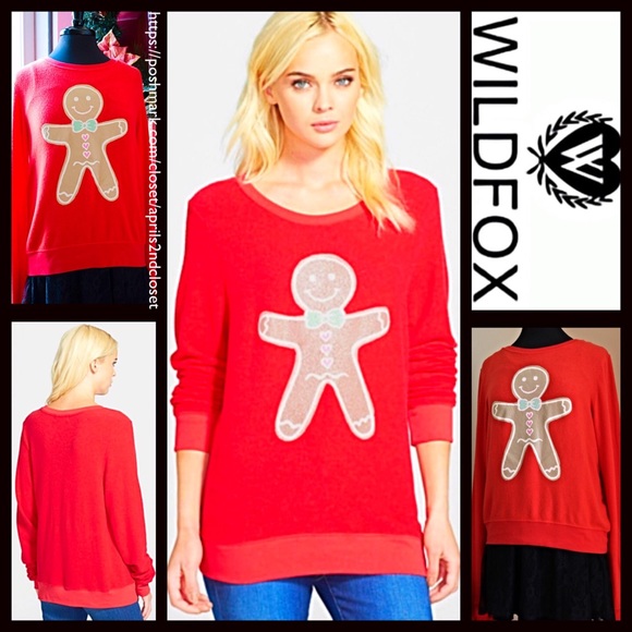 Wildfox Tops - WILDFOX Gingerbread Man Sweater