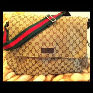 Gucci canvas diaper bag/messenger bag