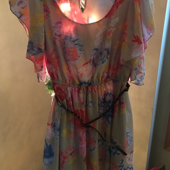 Margo & Sebastian floral belted dress