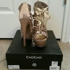 Bebe champagne platform shoes
