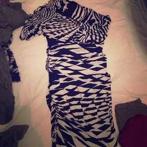 Bebe one shouldered dress