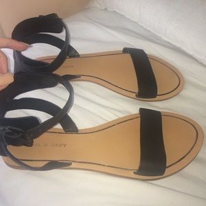 New! Black ankle strap sandals