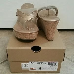 Ugg rose gold, wedge sandals