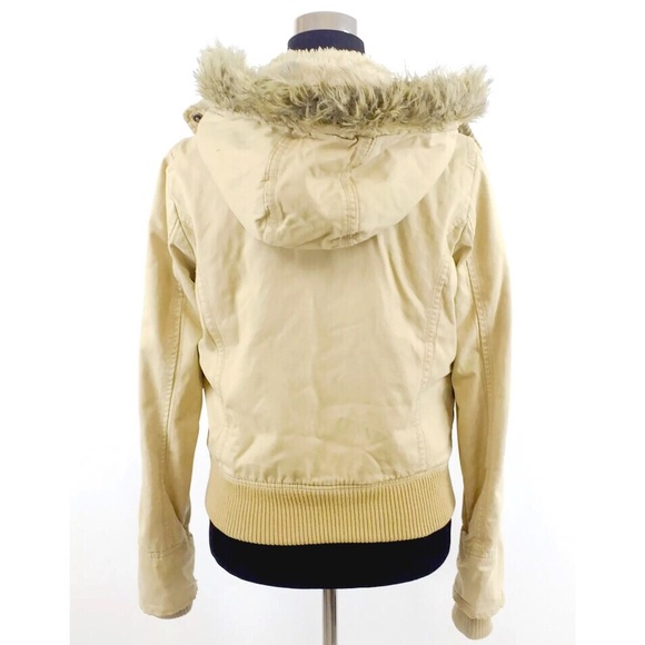 SOLD ELSEWHERE ❤️ Aeropostale Faux Fur Hooded Bomber Jacket - Picture 3 of 4