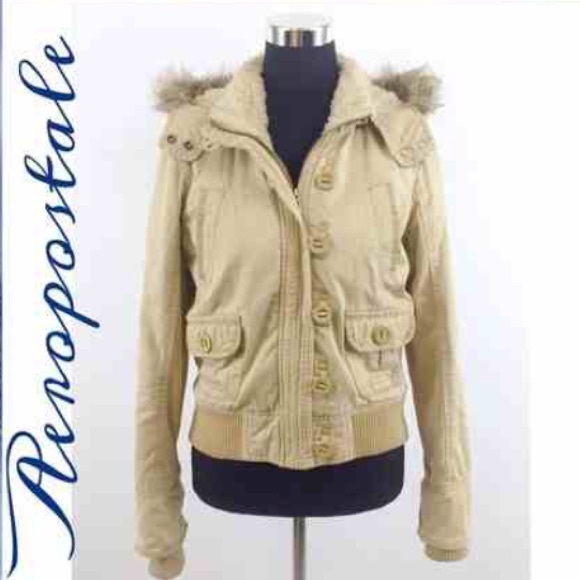 SOLD ELSEWHERE ❤️ Aeropostale Faux Fur Hooded Bomber Jacket - Picture 2 of 4