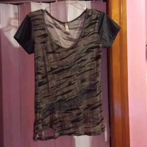 Leather shoulder top
