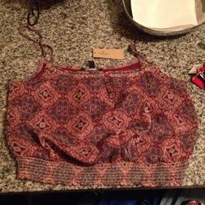 Red and Blue Aztec crop tank top