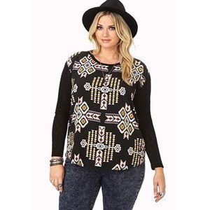 Forever 21 Plus Printed Knit Top
