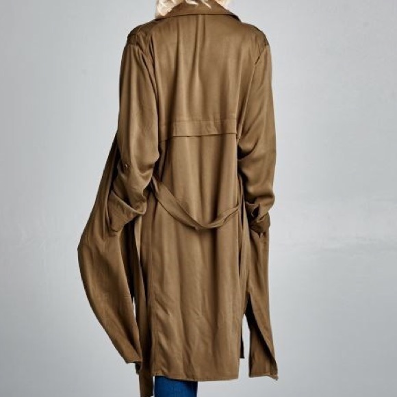 β¨HOST PICK β¨The Chloe twill trench coat- Olive - Picture 2 of 4