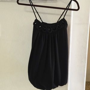 Cute black bubble tank top