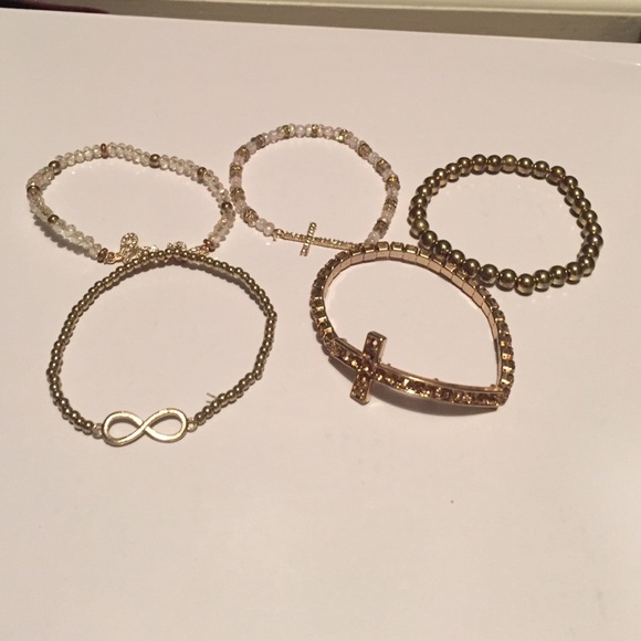 6 piece set gold bracelets